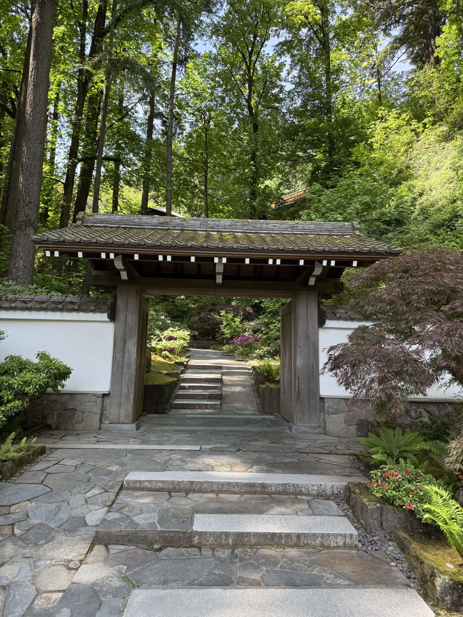 The entrance gate to the Portland Japanese Garden