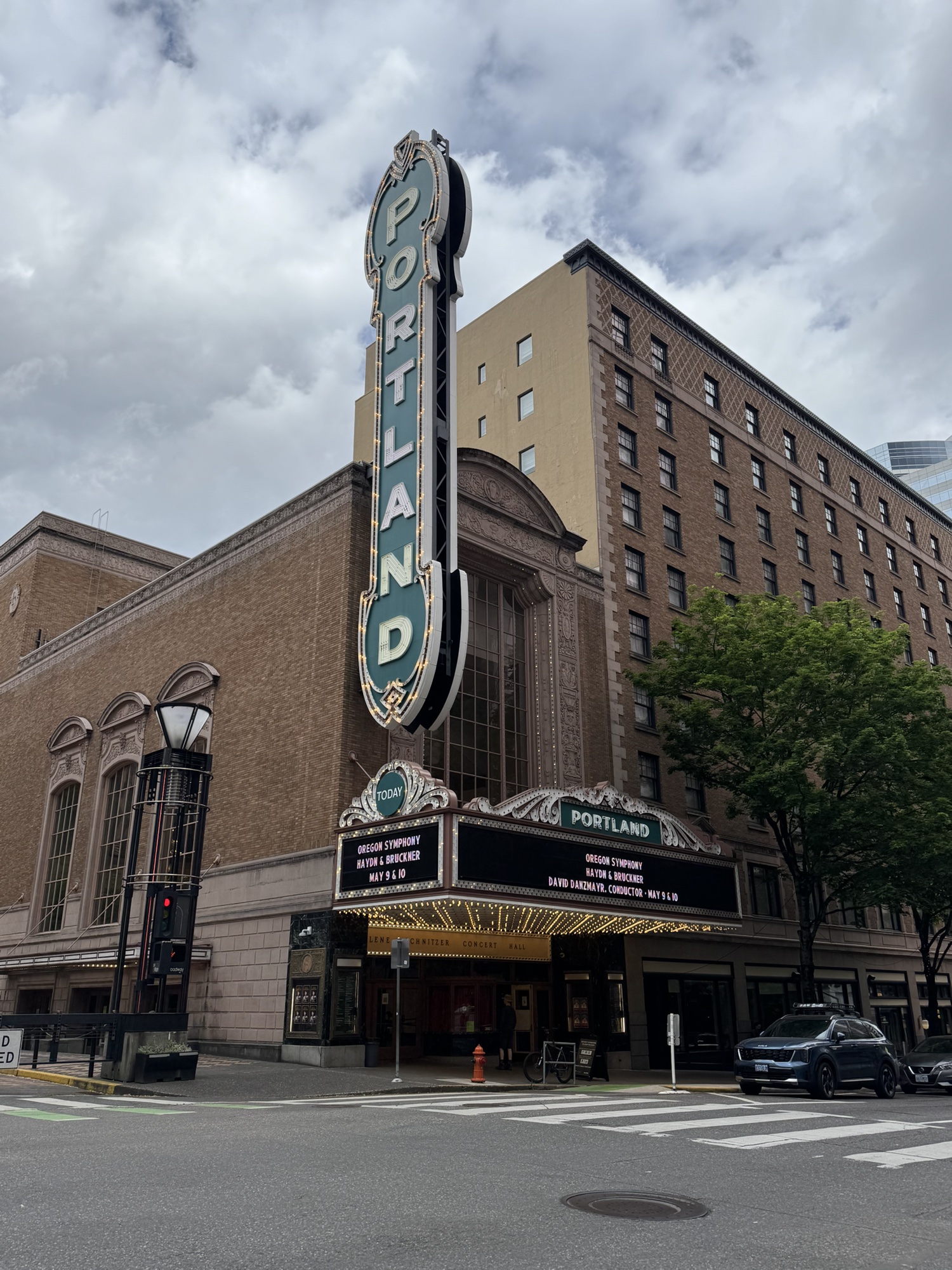 The Portland theater sign downtown